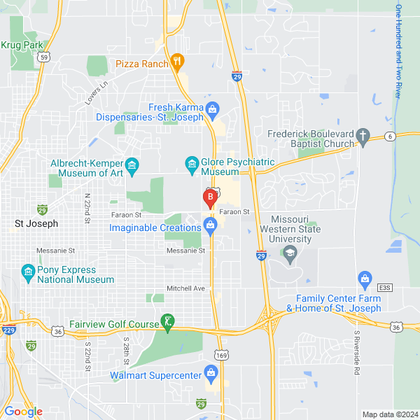 Nodaway Valley Bank location map: 402 N Belt Hwy, St Joseph, MO